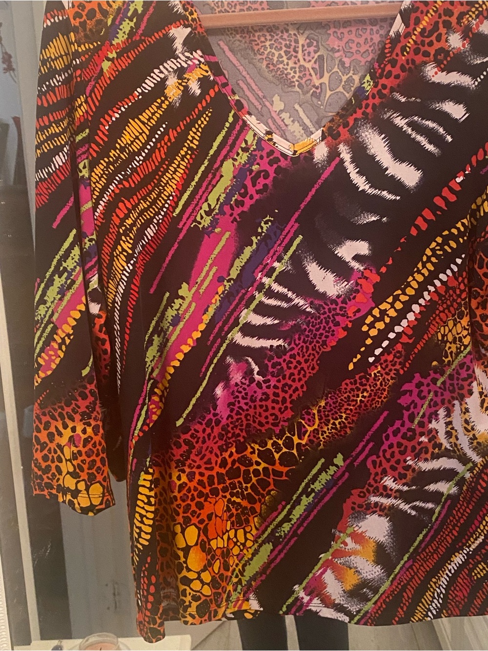 Peter Nygård Pink and Black Leopard Print Top